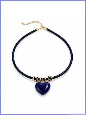 Heart Beaded Cord Necklace Adjustable Choker Pendant Women Jewelry
